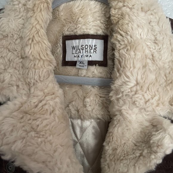 Wilsons Leather - Vintage Brown Sherpa Leather Jacket - Picture 4 of 4